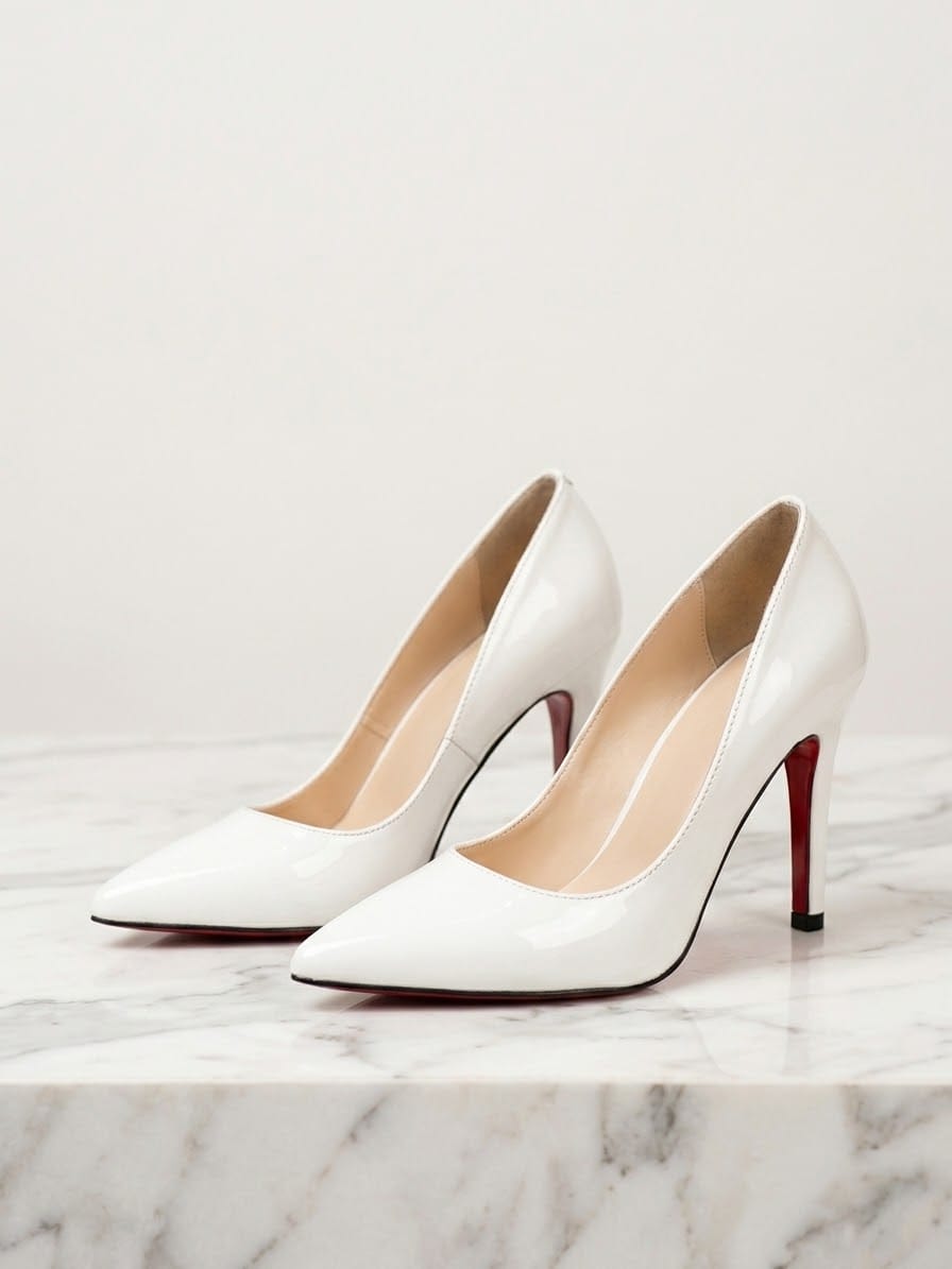 Comfort Enhance Classic Patent Stiletto Pumps with Red Sole