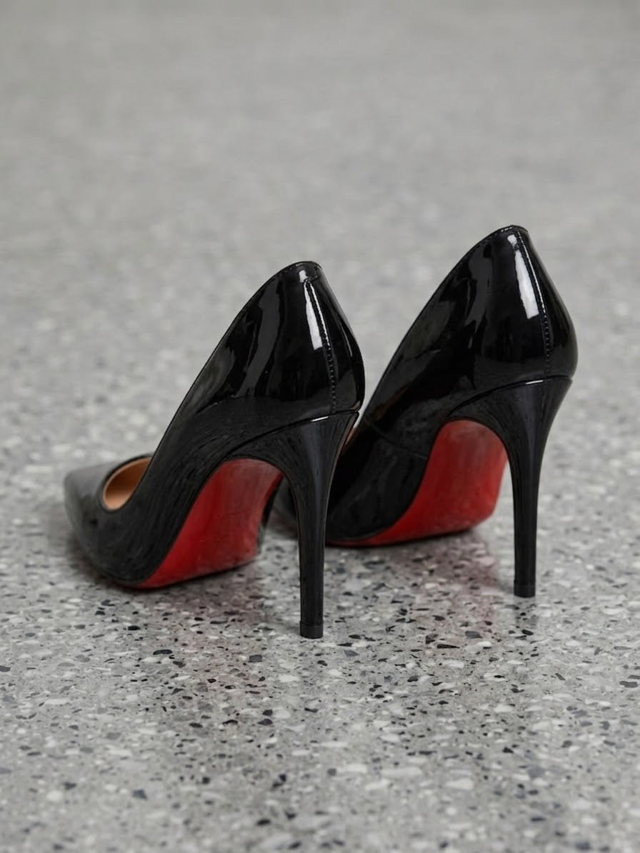 Comfort Enhance Classic Patent Stiletto Pumps with Red Sole