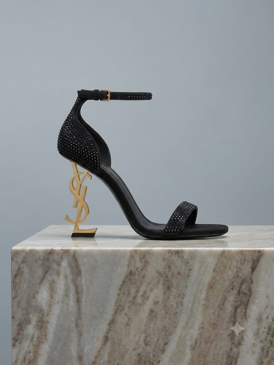 Comfort Enhance Crystal Embellished Sculpted Logo Heels