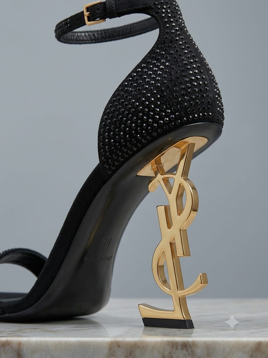 Comfort Enhance Crystal Embellished Sculpted Logo Heels