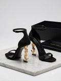 Comfort Enhance Crystal Embellished Sculpted Logo Heels