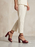Comfort Enhance Floral Lace Pointed Toe Slingback Heels