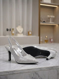 Comfort Enhance All-Over Rhinestone Pointed Toe Slingback Heels
