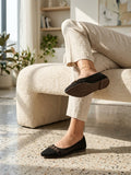 Comfort Enhance Woven Chain-Detail Ballet Flats