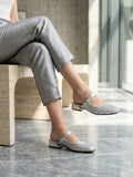 Comfort Enhance Woven Metallic Buckle Strap Mules