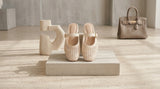 Comfort Enhance Woven Metallic Buckle Strap Mules