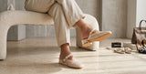 Comfort Enhance Woven Metallic Buckle Strap Mules