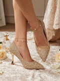 Comfort Enhance Pearl & Crystal Embellished Bridal Pumps