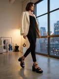 Comfort Enhance Glossy Patent Block Heel Peep-Toe Mules